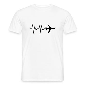 Le pilote d'avion EKG aime les battements de coeur. - T-shirt homme - blanc - Devant - AI Model Male 178 dark (178cm)