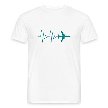 Pilote d'avion EKG love heartbeat love - T-shirt homme - blanc - Devant - AI Model Male 178 dark (178cm)