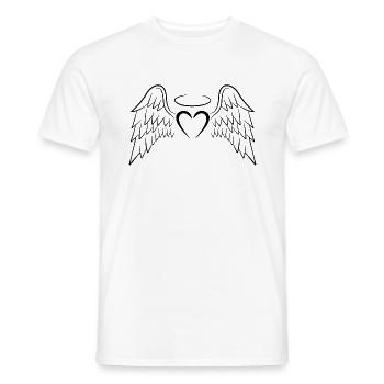 Heart angel wing black - Men's T-Shirt - white - Front - AI Model Male 178 dark (178cm)