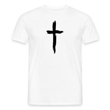 Croix Christianisme Religion Noir - T-shirt homme - blanc - Devant - AI Model Male 178 dark (178cm)