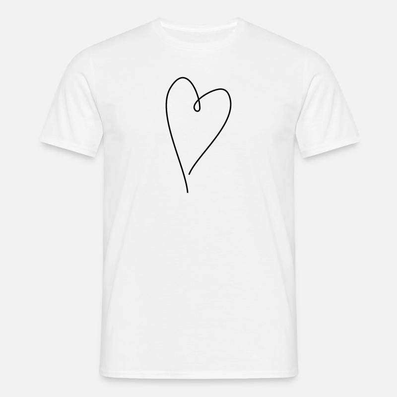 Cuore nero - Maglietta da uomo - bianco
