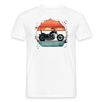 Retro Sunset Vintage Motorrad - Männer T-Shirt - Weiß - Vorne - AI Model Male 178 dark (178cm)