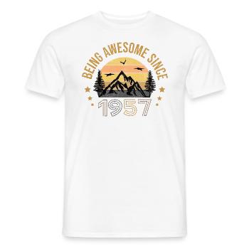 Being Awesome Since 1957 - Geschenkidee - Männer T-Shirt - Weiß - Vorne - AI Model Male 178 dark (178cm)