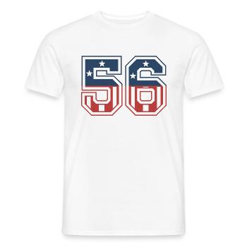 Numéro 56 États-Unis - T-shirt homme - blanc - Devant - AI Model Male 178 dark (178cm)