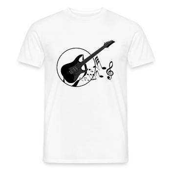 guitare - T-shirt homme - blanc - Devant - AI Model Male 178 dark (178cm)
