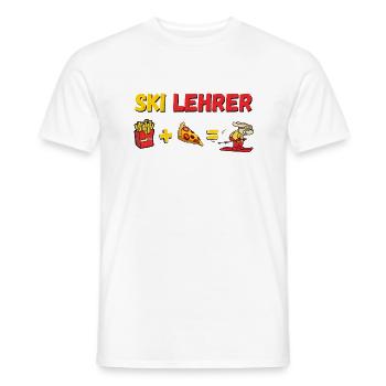 Skilehrer Pizza + Pommes - Männer T-Shirt - Weiß - Vorne - AI Model Male 178 dark (178cm)