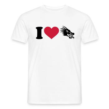 I love dragons - Men's T-Shirt - white - Front - AI Model Male 178 dark (178cm)