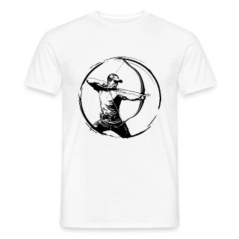 Archery Man Silhouette - Men's T-Shirt - white - Front - AI Model Male 178 dark (178cm)