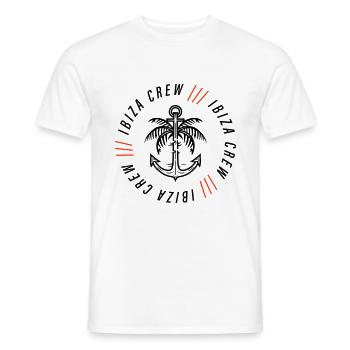 Ibiza Crew Anchor Palm Tree - Men's T-Shirt - white - Front - AI Model Male 178 dark (178cm)