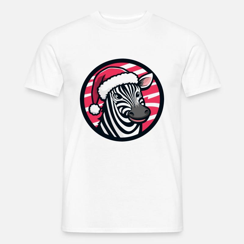 Zebra Weihnachten Tier - Männer T-Shirt - Weiß