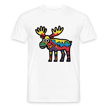 Elch Halloween Comic Lustig - Männer T-Shirt - Weiß - Vorne - AI Model Male 178 dark (178cm)