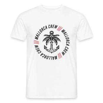 Majorque équipage ancre palmier - T-shirt homme - blanc - Devant - AI Model Male 178 dark (178cm)