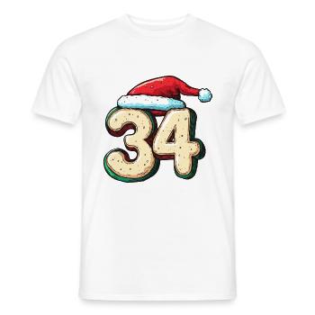 34 Number Christmas Cookie - Men's T-Shirt - white - Front - AI Model Male 178 dark (178cm)