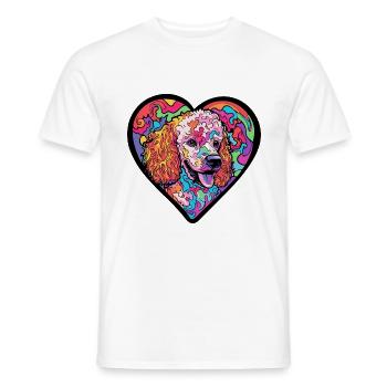Caniche Chien Cœur Chien Amour - T-shirt homme - blanc - Devant - AI Model Male 178 dark (178cm)