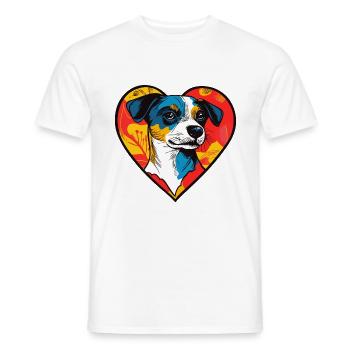 Jack Russell Terrier Chien Coeur Amour Chien - T-shirt homme - blanc - Devant - AI Model Male 178 dark (178cm)