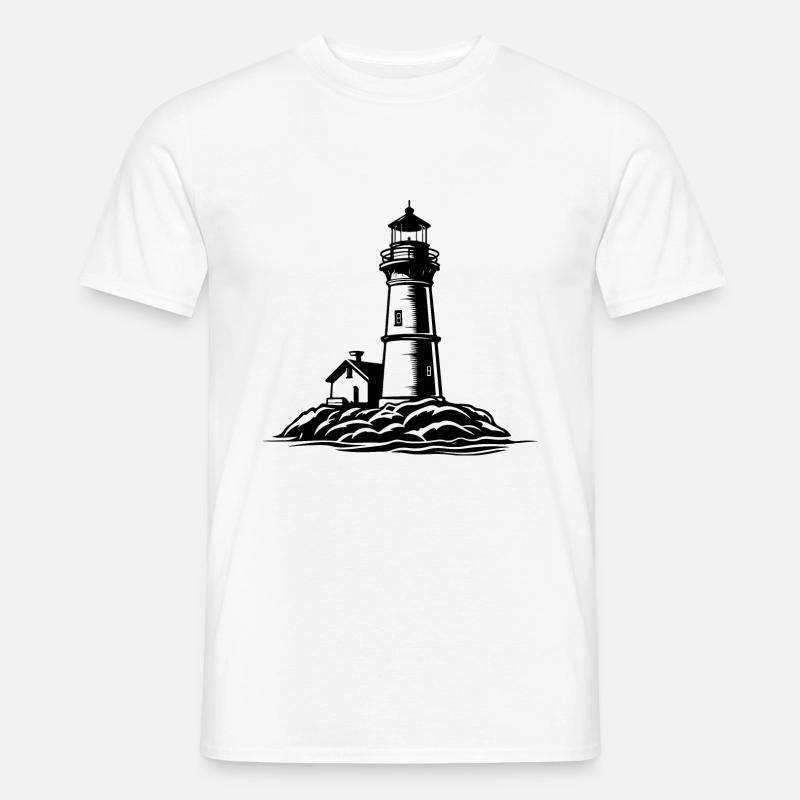 Leuchtturm Symbol - Männer T-Shirt - Weiß