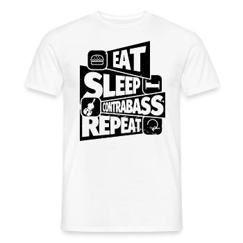 Kontrabass lustiger Spruch: Eat, Sleep, Contrabass - Männer T-Shirt - Weiß - Vorne - AI Model Male 178 dark (178cm)
