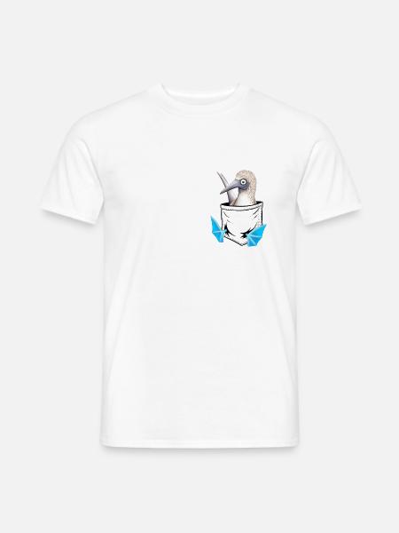 Lustiger Meeres-Vogel Blaufußtölpel In Tasche - Männer T-Shirt - Weiß