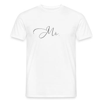 Mr. - Men's T-Shirt - white - Front - AI Model Male 178 dark (178cm)