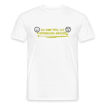 Mitmenschen/mit Menschen - doppeldeutig - Männer T-Shirt - Weiß - Vorne - AI Model Male 178 dark (178cm)