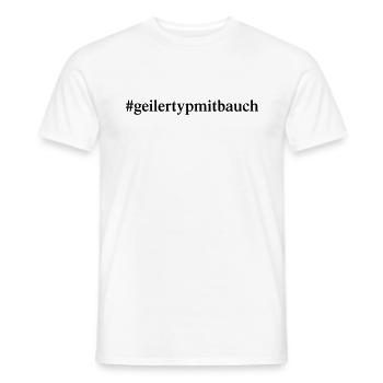 #geilertypmitbauch (D00306) - Männer T-Shirt - Weiß - Vorne - AI Model Male 178 dark (178cm)
