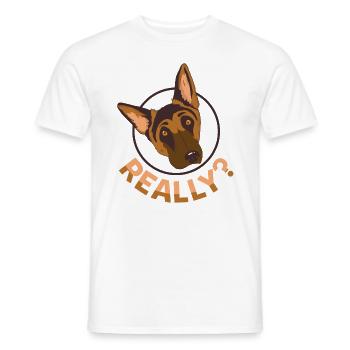 chien - T-shirt homme - blanc - Devant - AI Model Male 178 dark (178cm)