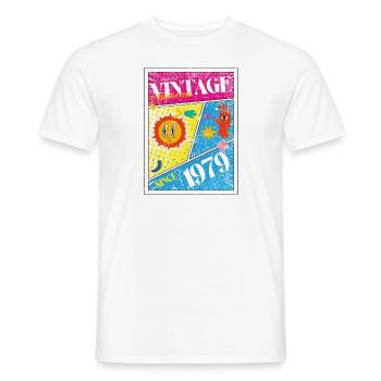 Millésime 1979 - T-shirt homme - blanc - Devant - AI Model Male 178 dark (178cm)