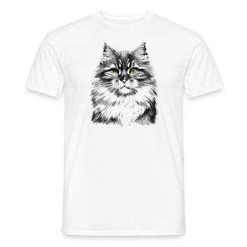 Sibirische Katze - Männer T-Shirt - Weiß - Vorne - AI Model Male 178 dark (178cm)