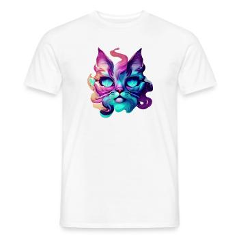 Katze Wasserfarben Illustration - Männer T-Shirt - Weiß - Vorne - AI Model Male 178 dark (178cm)