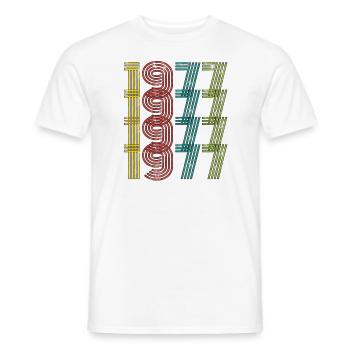 Millésime 1977 - T-shirt homme - blanc - Devant - AI Model Male 178 dark (178cm)