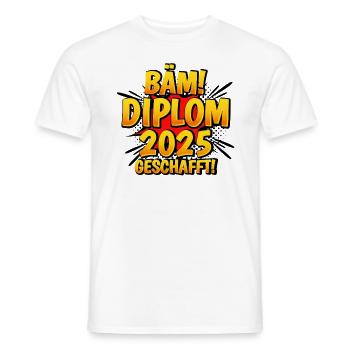 Bäm Diplom Geschafft 2025 - Männer T-Shirt - Weiß - Vorne - AI Model Male 178 dark (178cm)
