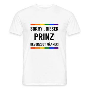LGBT Prinz Gay Pride Schwul CSD Liebe - Männer T-Shirt - Weiß - Vorne - AI Model Male 178 dark (178cm)