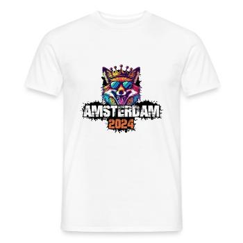 Amsterdam 2024 Urlaub Fuchs - Männer T-Shirt - Weiß - Vorne - AI Model Male 178 dark (178cm)