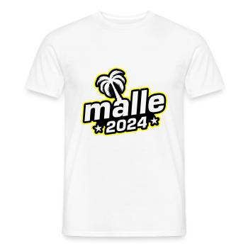 Malle 2024 Palmier de Majorque - T-shirt homme - blanc - Devant - AI Model Male 178 dark (178cm)