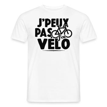 Je Peux Pas J'ai Vélo Cadeau Cycliste - T-shirt homme - blanc - Devant - AI Model Male 178 dark (178cm)