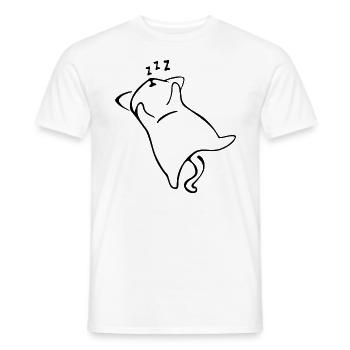 Schlafende Katze Süß - Männer T-Shirt - Weiß - Vorne - AI Model Male 178 dark (178cm)