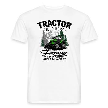 Tracteur - Tracteur - Agriculteur - Agriculteur - T-shirt homme - blanc - Devant - AI Model Male 178 dark (178cm)