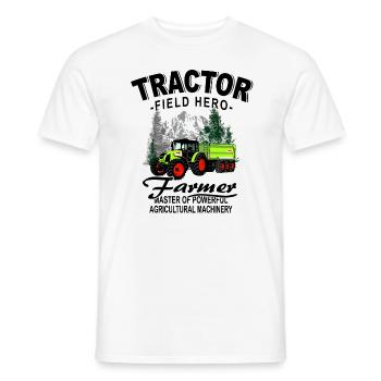 Tracteur - Tracteur - Agriculteur - Agriculteur - T-shirt homme - blanc - Devant - AI Model Male 178 dark (178cm)