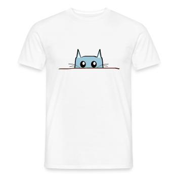 Cat Comic Table - Men's T-Shirt - white - Front - AI Model Male 178 dark (178cm)