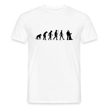Évolution jeunes mariés mariée marié fleur de mariage - T-shirt homme - blanc - Devant - AI Model Male 178 dark (178cm)