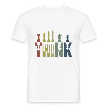 Think Chess King - Men's T-Shirt - white - Front - AI Model Male 178 dark (178cm)