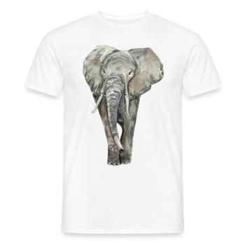 Éléphant - T-shirt homme - blanc - Devant - AI Model Male 178 dark (178cm)