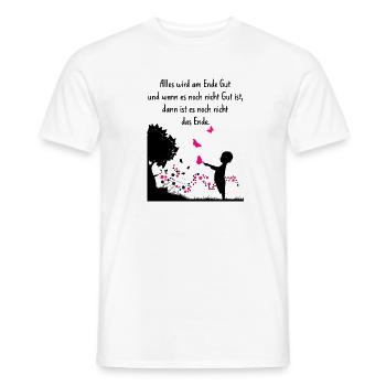 Alles wird Gut - Glück Spruch Zitat Liebe Zeichen - Männer T-Shirt - Weiß - Vorne - AI Model Male 178 dark (178cm)