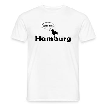Boxing seagull in Hamburg souvenir and gift idea - Men's T-Shirt - white - Front - AI Model Male 178 dark (178cm)