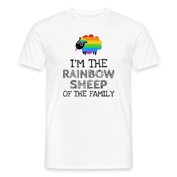 Ich bin das Regenbogen Schaf - Männer T-Shirt - Weiß - Vorne - AI Model Male 178 dark (178cm)