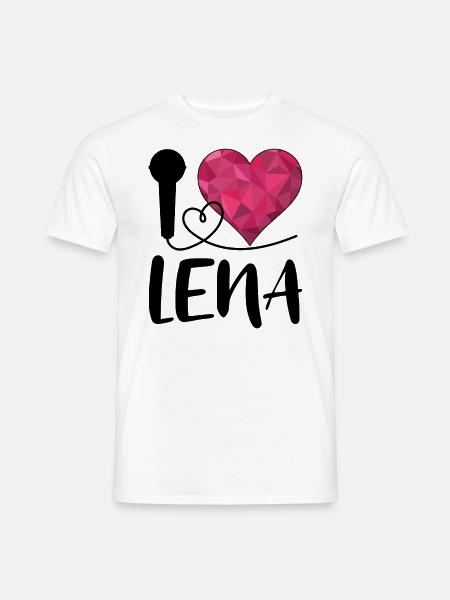 I Love Lena Ich liebe Lena - Männer T-Shirt - Weiß