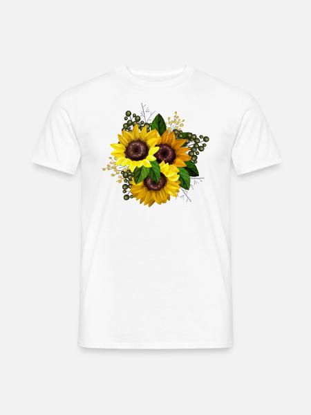 Yellow Sunflower Graphic - Men's T-Shirt - white