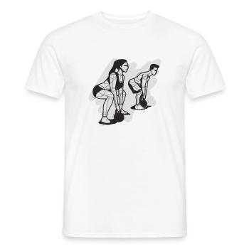 Entraînement au gym - T-shirt homme - blanc - Devant - AI Model Male 178 dark (178cm)