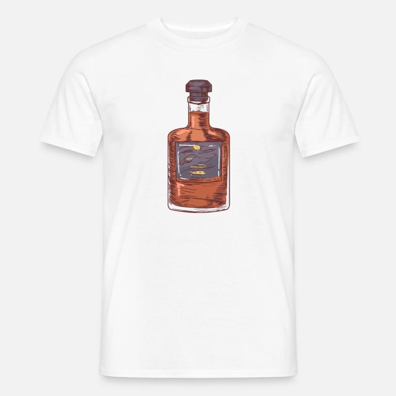 Braune Schnapsflasche mit Deckel - Männer T-Shirt - Weiß