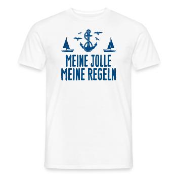 Meine Jolle Meine Regeln | Segler | Segel T-Shirt - Männer T-Shirt - Weiß - Vorne - AI Model Male 178 dark (178cm)